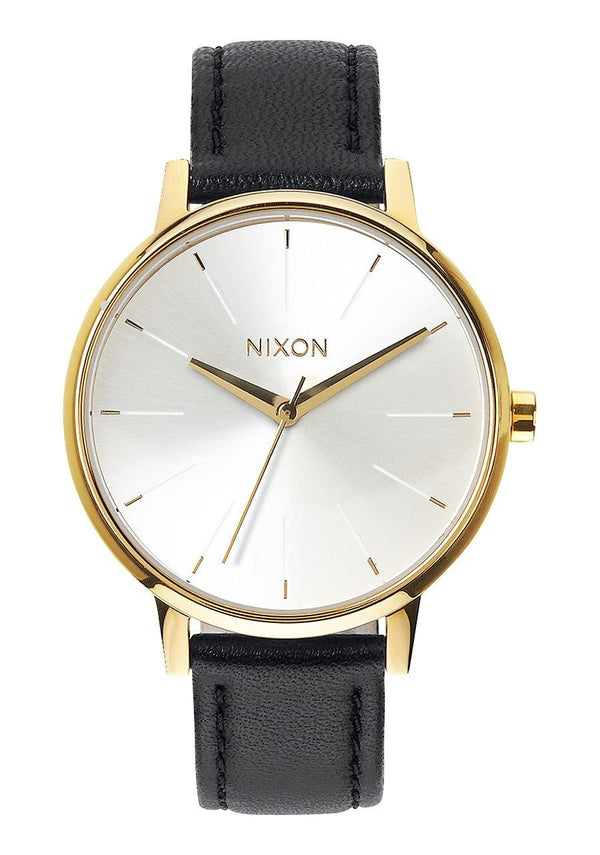 Watches - Nixon Kensington Black Leather Gold Watch