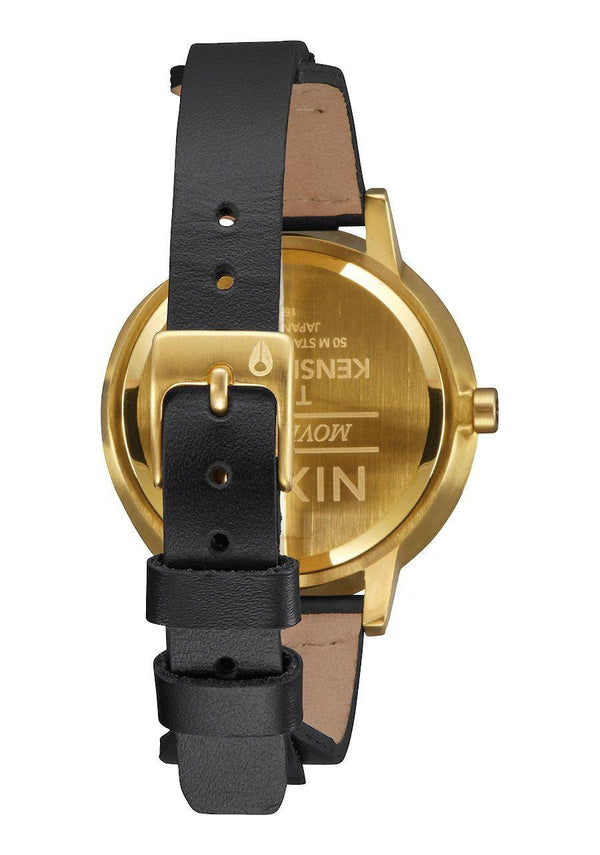 Watches - Nixon Kensington Black Leather Gold Watch