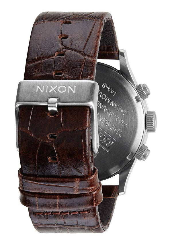 Watches - Nixon Sentry Chrono Leather Brown Gator Watch