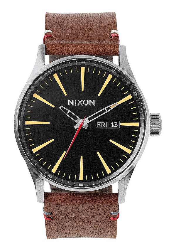 Watches - Nixon Sentry Leather Black / Brown