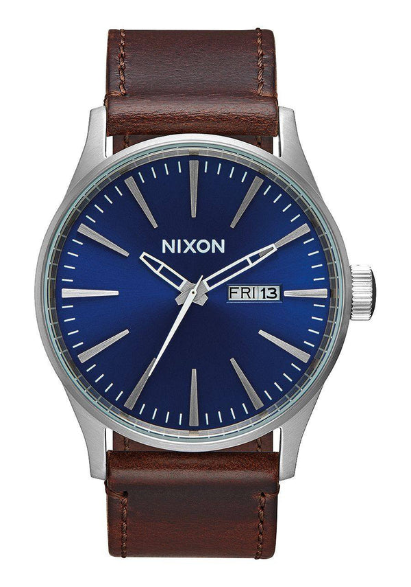 Watches - Nixon Sentry Leather Blue / Brown