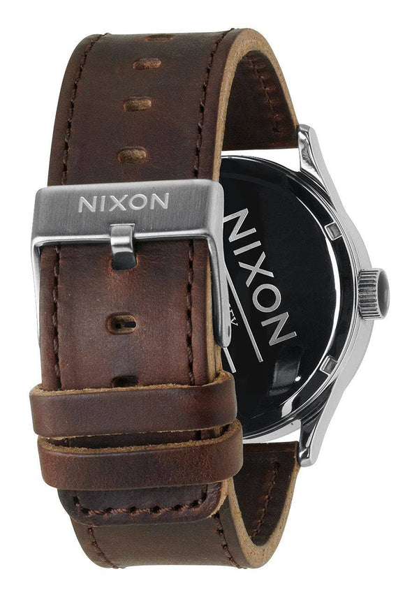 Watches - Nixon Sentry Leather Silver / Brown